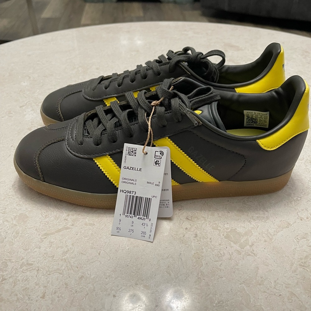 ADIDAS GAZELLE SHADOW OLIVE IMPACT YELLOW